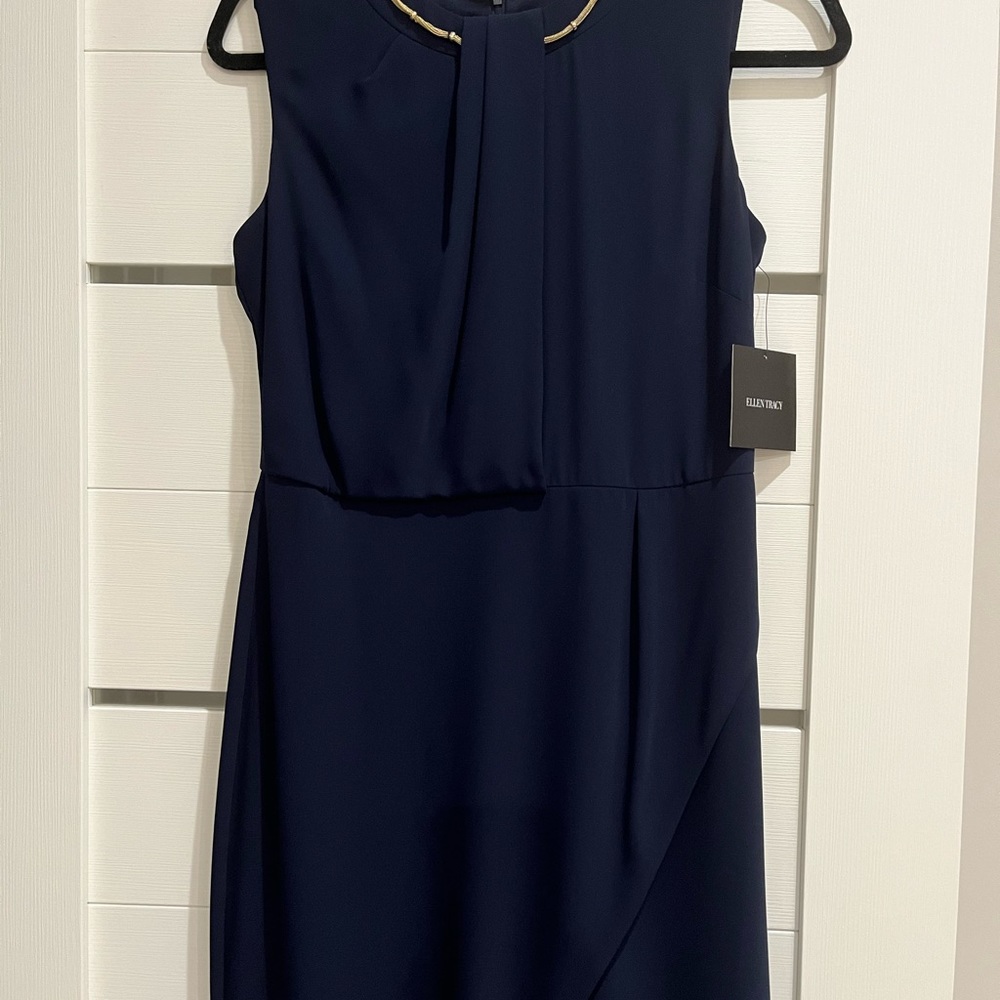 Navy knit elegant dress